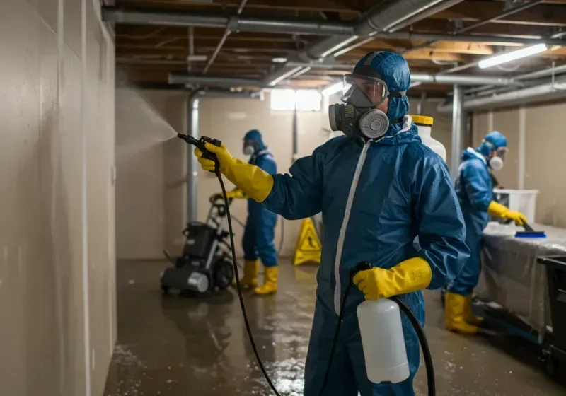 Basement Sanitization and Antimicrobial Treatment process in New City, IL